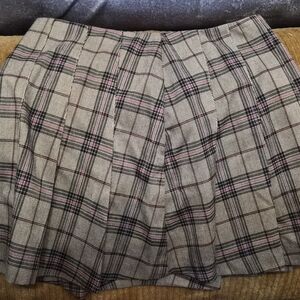 Stradivarius Checkered A-Line Skirt - Black, Gray, Pink